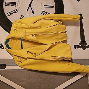yellow seaude jacket zippers xxl